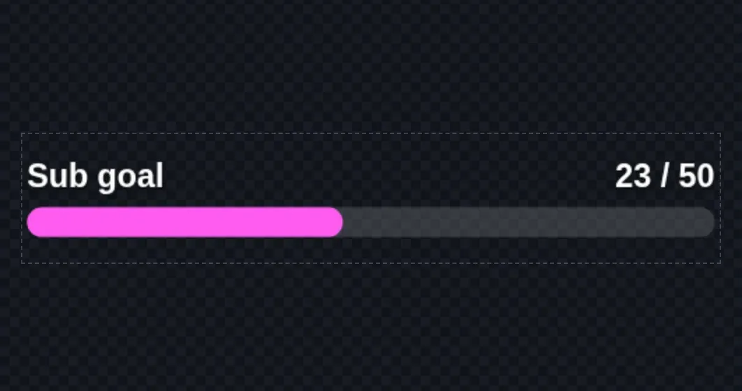 The finished sub goal bar in the editor preview
