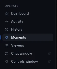 The Moments entry in the sidebar